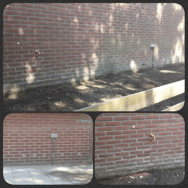 Buitenkraan & stroompunt.