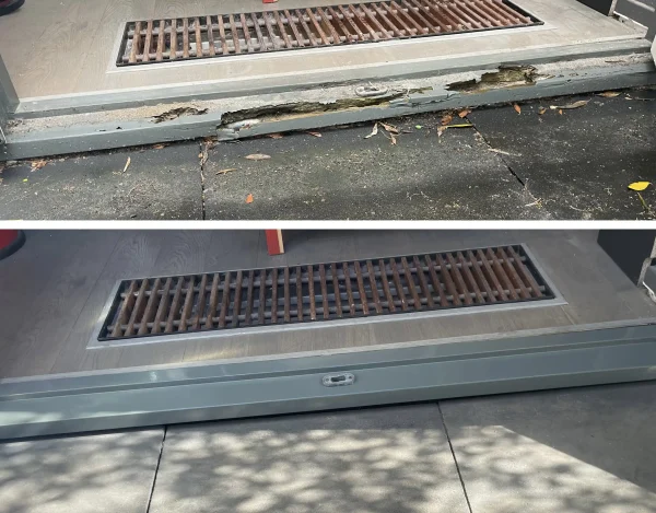 Onderdorpel vervangen en voorzien van een goede laag verf!